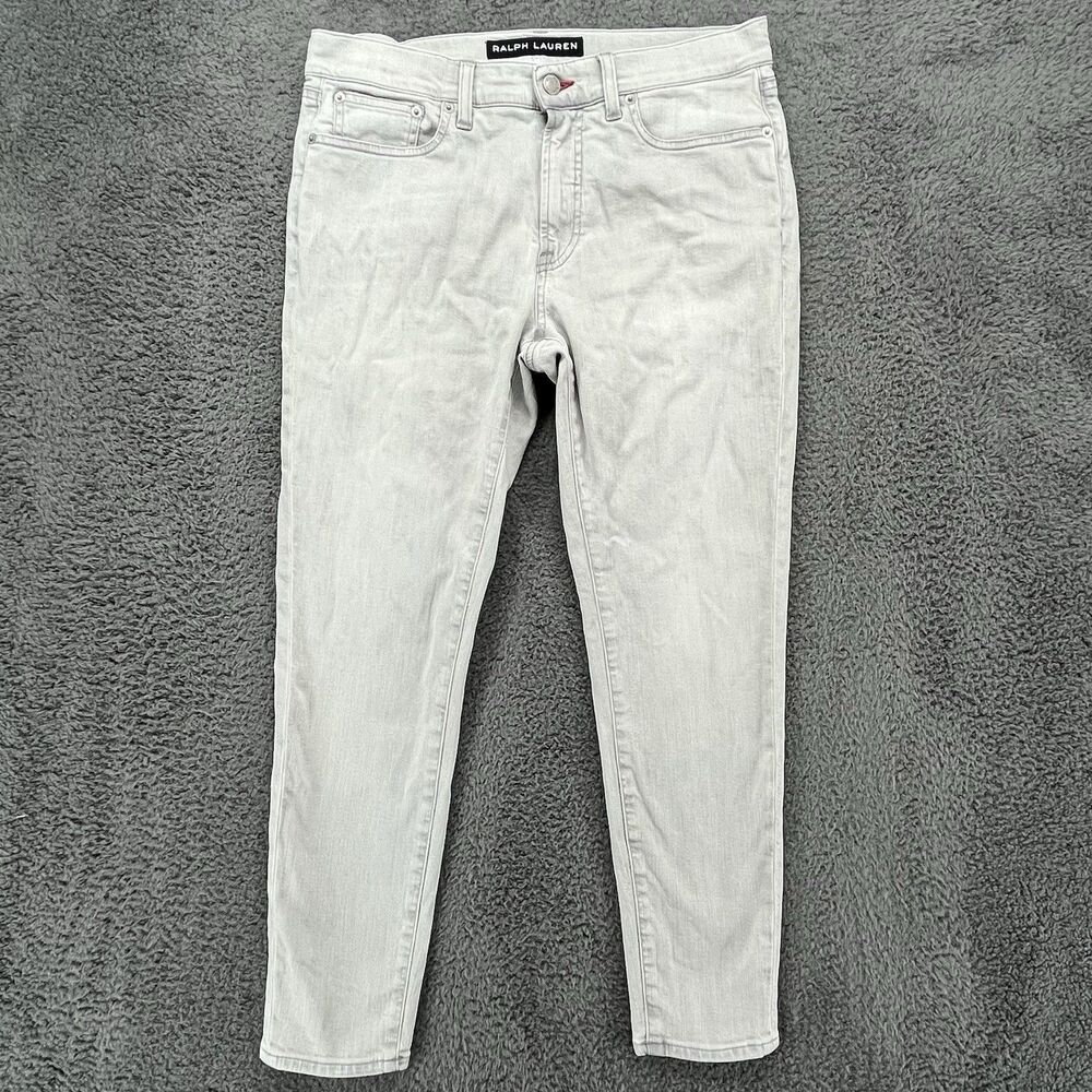 Ralph Lauren 400 Jeans Women‎ Size 32x26 Gray Skinny Mid Rise Made in Italy